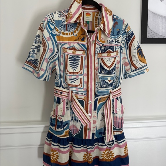 FARM Rio Multicolor Graphic Shirt Dress - Picture 2 of 5